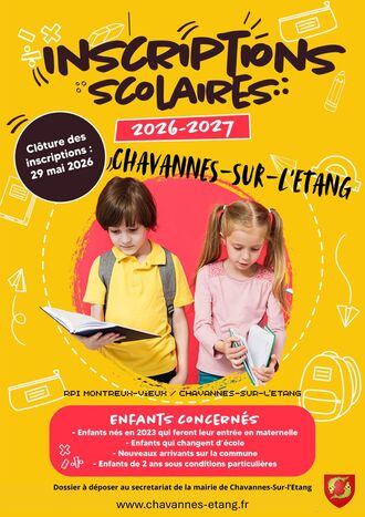 INSCRIPTIONS ECOLE MATERNELLE 2026/27